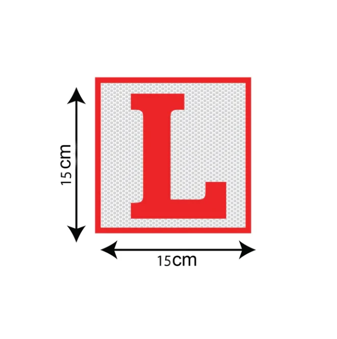 Pack Of 2 Reflective L-Board Learner Driver Vinyl Sticker