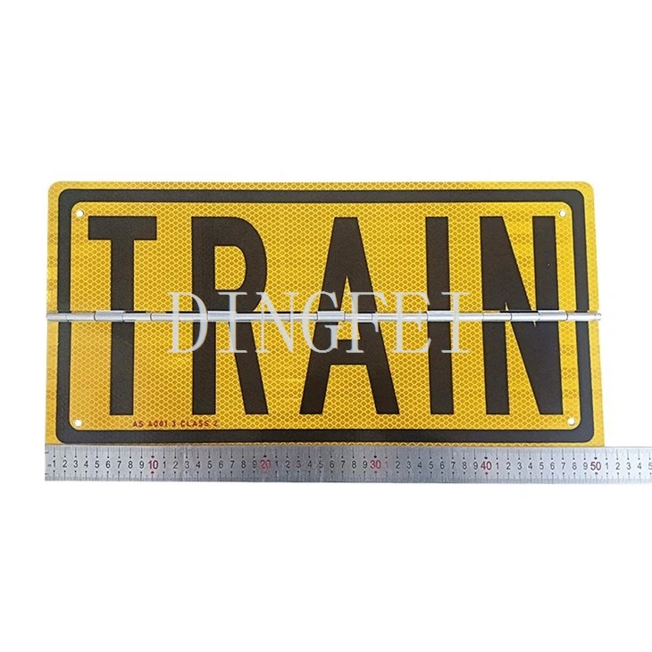 Reflective Warning Signs Aluminum Hinged Road Train