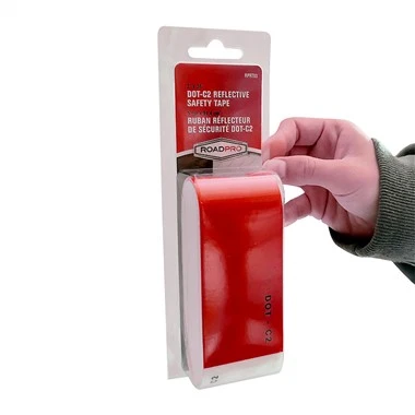 5 cm * 30 cm rode en witte reflecterende tape