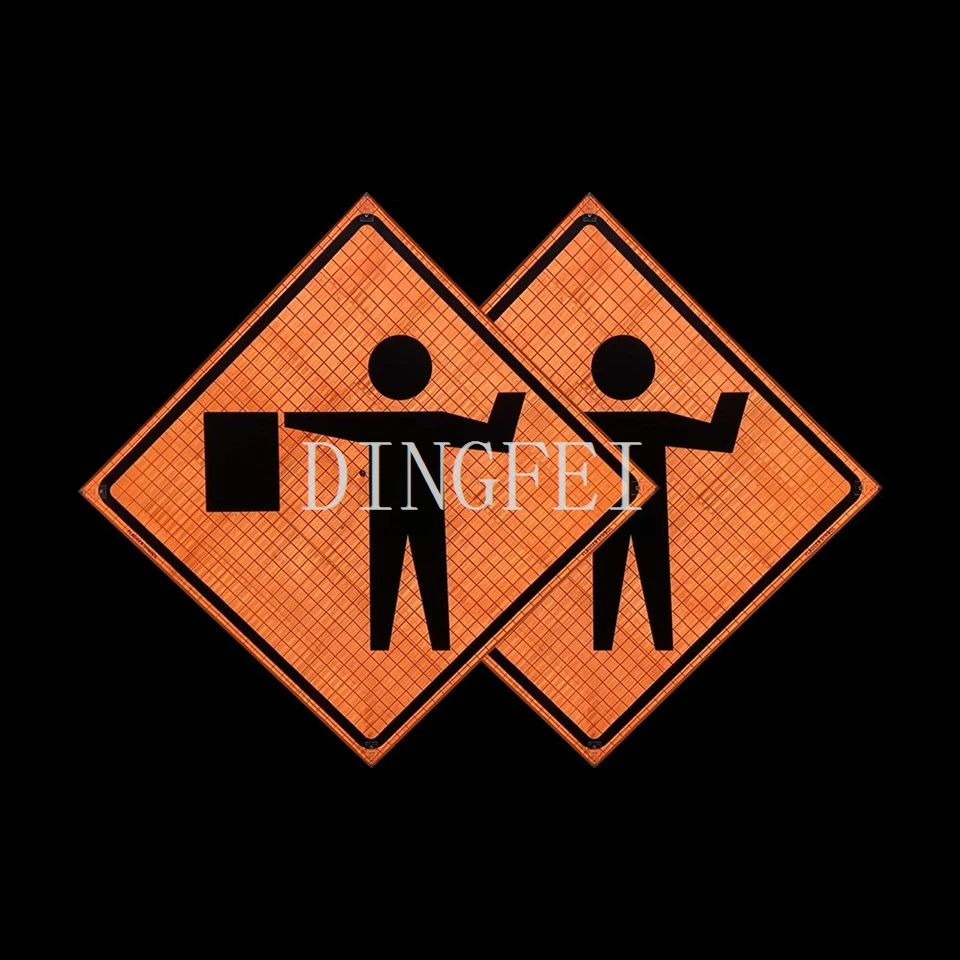 Dingfei Flagger Ahead Roll Up Sign