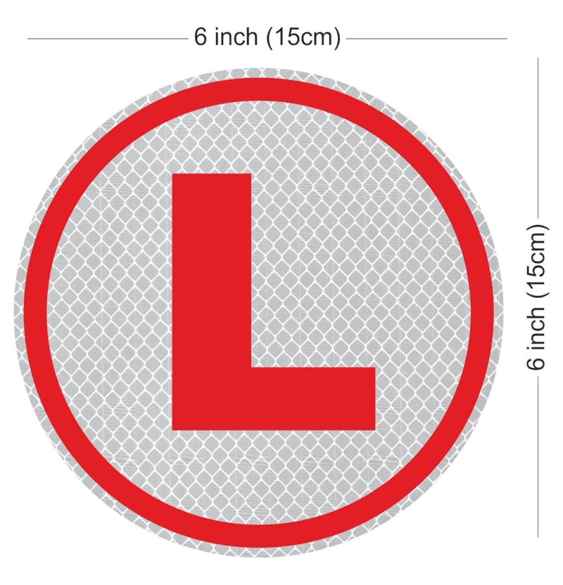 Red L Shape Board Learning Driver Reflective Car Sticker 10 Red L Shape Board Learning Driver Reflective Car Sticker 10