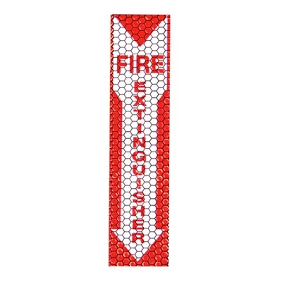 Reflecterende brandblusser sticker met pijl naar beneden