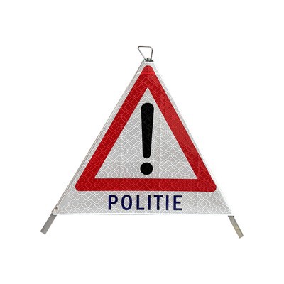 Reflecterend gevaar statief politie teken
